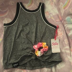 Justice Gray Tank Top with Black Trim